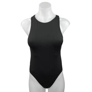 NEW Zara Womens Black Round Neck Stretch Sleeveless One Piece Bodysuit Top Sz S